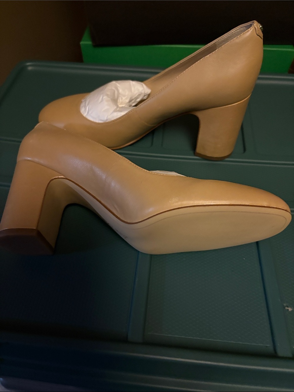 Sam Edelman Nude Tan Block Heel Pumps - Picture 2 of 3